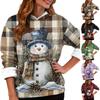 Women's Fashion Casual Long Sleeve Christmas Printed Hooded Sweatshirt