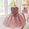 Платье принцессы для вечеринки с пайетками и лоскутной отделкой в виде роз для девочек