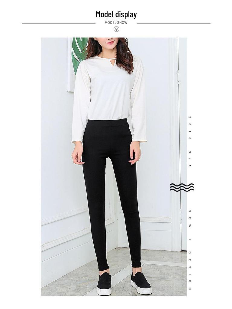 Базовые черные брюки-карандаш большого размера, стройнящие: Тонкая верхняя одежда на весну/осень, леггинсы для женщин