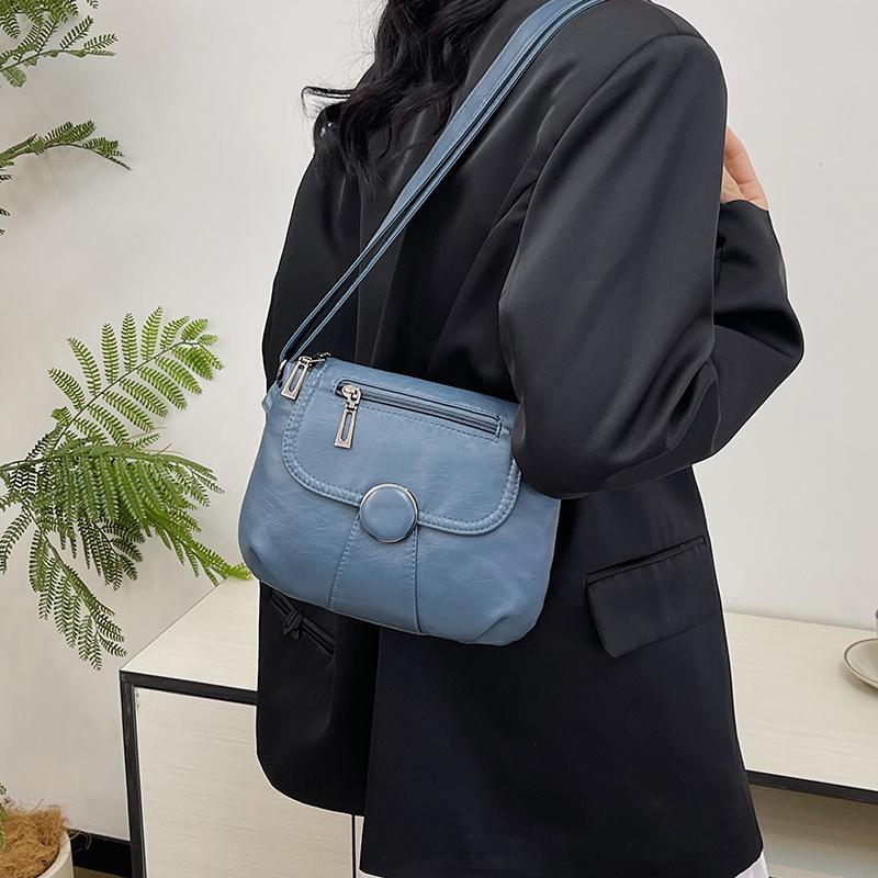 Женская маленькая квадратная сумка через плечо из мягкой кожи с отделениями для мамы