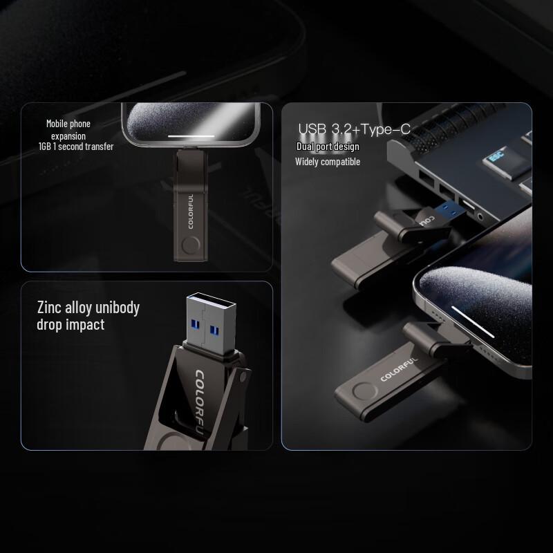 Colorful Dual-Interface Type-C USB 3.2 Flash Drive