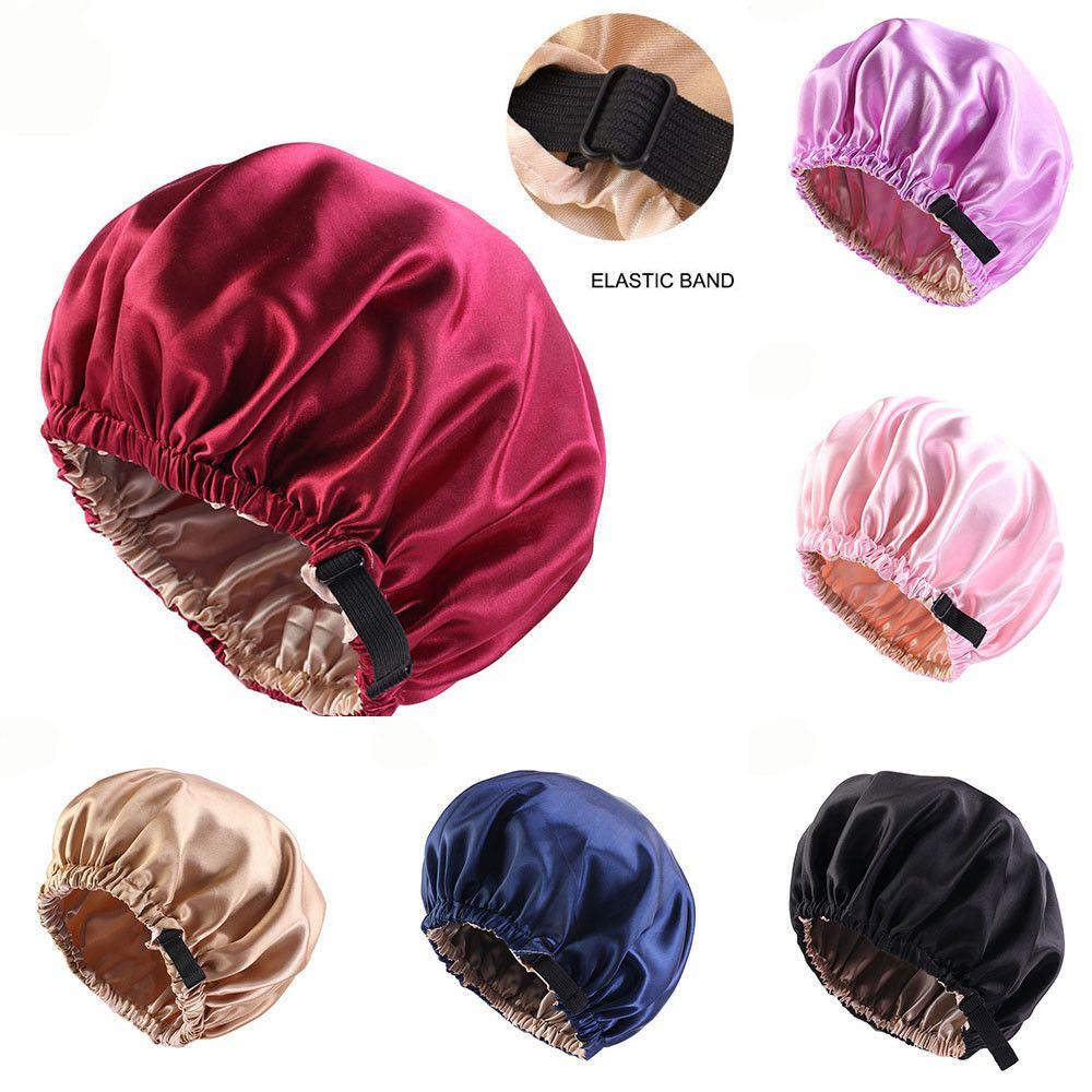 Women Flat For Sleeping Round Headwear Satin Hair Cap Haircare Ceremony Adjustable Night Hat