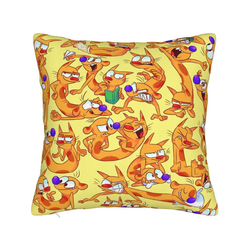 Decorative Pillowcase The Ren Stimpy Show Cartoon Accessories Home Pillow Case Cover Zippered MultiSize