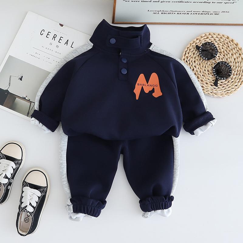 Детский комплект Весна и Осень Мальчиковый спортивно-повседневный комплект-двойка Детская одежда Весенняя одежда Корейский комплект с худи