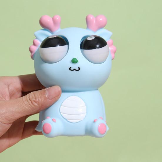 Popping Eye Dragon Squeeze Toy Anxiety Stress Relief Sitting Cartoon Dragon Pinch