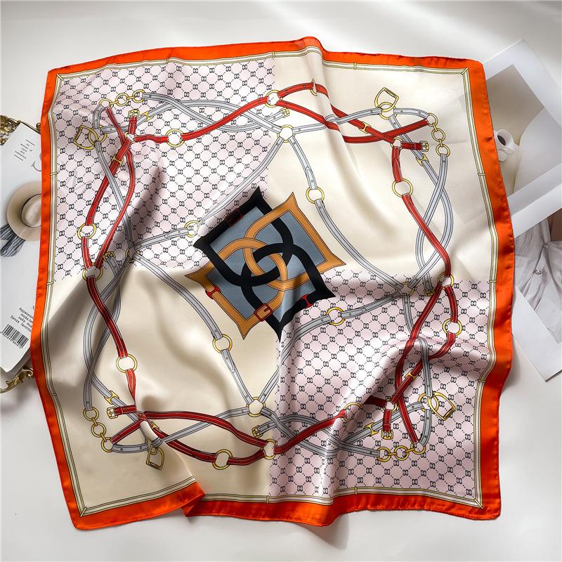 70 * 70cm New Silk Small Square Scarf For Women'S Neck Protection Professional Scarf Versatile Hair Tie Headscarf Scarf