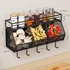 Wall Mounted Vegetable Drainage Basket Carbon Steel Spice Storage Shelf  Kitchen Use