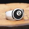 Punk Vintage Number Black 8 Eight Pool Billiard Ball Gear Rings For Men Women Stainless Steel Hip Hop Party Jewelry Dropshipping
