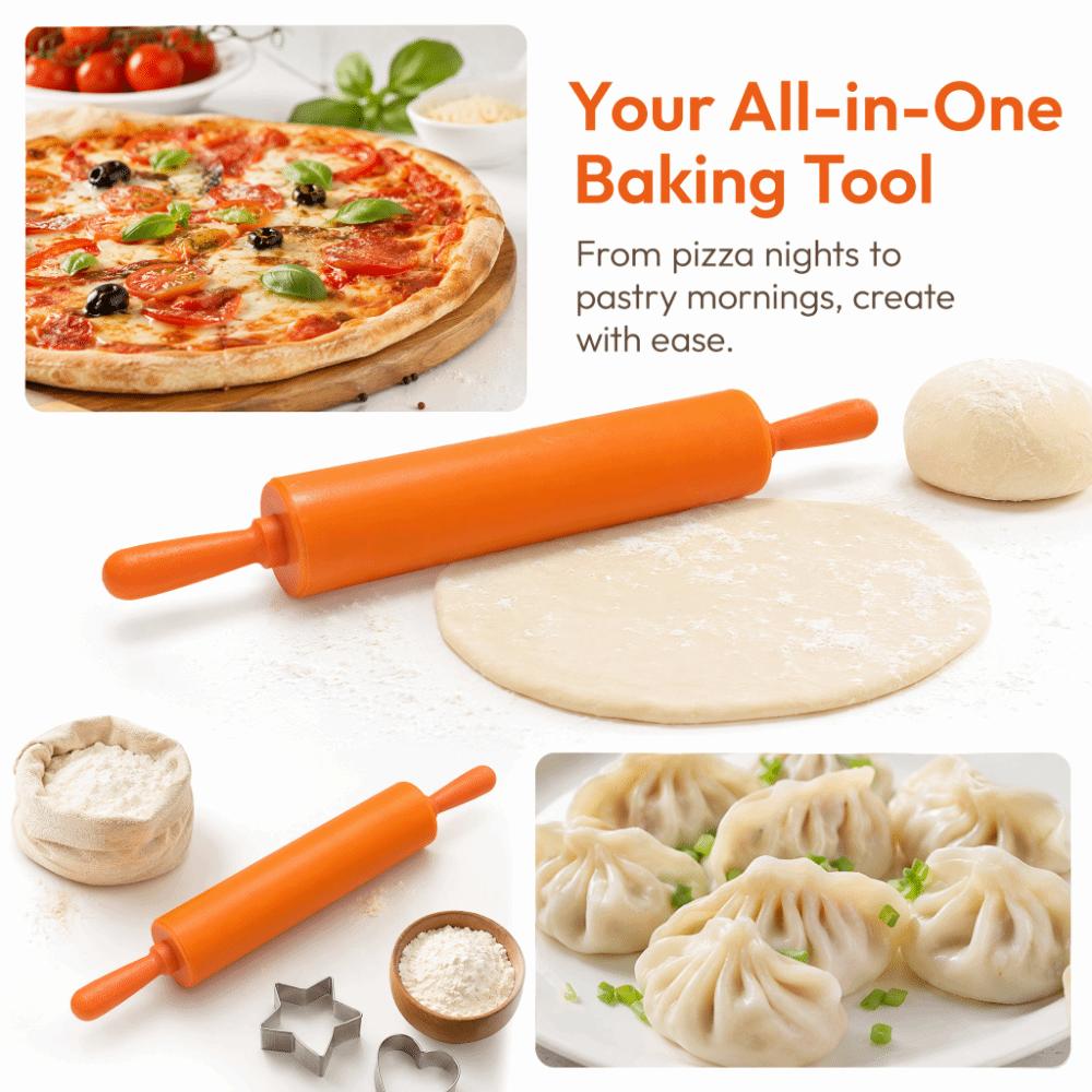 Silicone Dough Roller Food Grade Silicone Rolling Pin Colorful Pastry Roller Pin Kitchen Baking