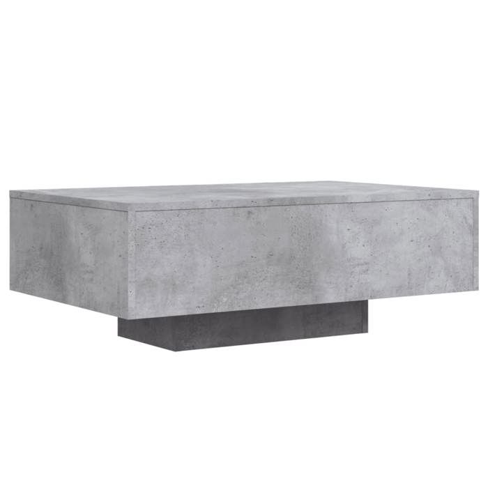 VidaXL Table Basse avec Lumières LED, Table d'Appoint, Bout de Canapé, Meuble de Salon Salle de Séjour, Moderne, Gris Béton 836612