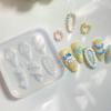 1Pc Cream Bow Bear 3D Silicone Nail Mold DIY Nail Art Decoration Flower Transparent Nail Template Manicure Design Tool
