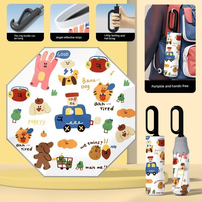 Safety Buckle Rounded Corner Children's Umbrella Boys and Girls Primary School Students Go to School Dedicated Umbrella Rain and Rain Dual-Use