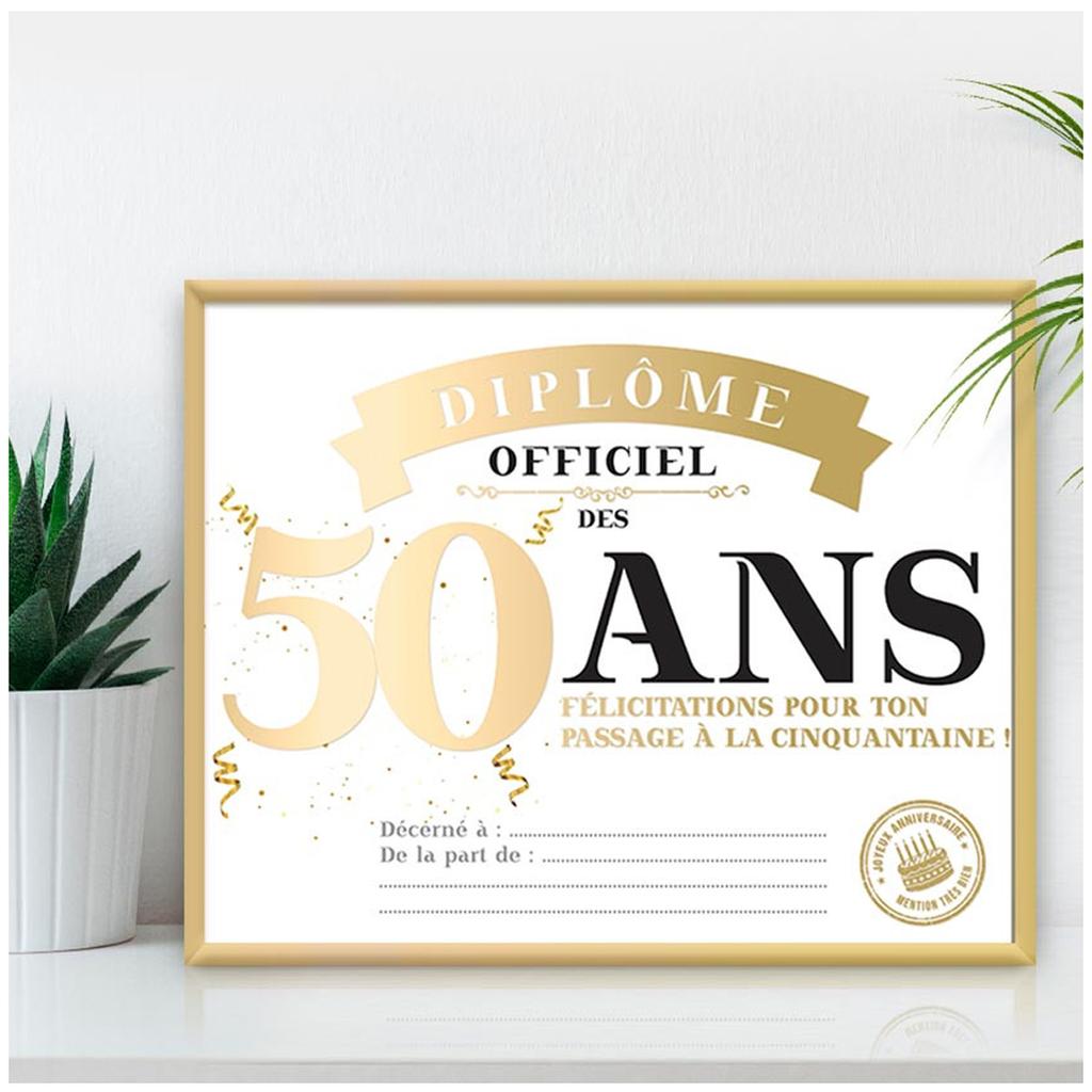 Les Trésors De Lily [A3654] - Официальная золотая рамка для диплома «50 лет» - 25х20 см.