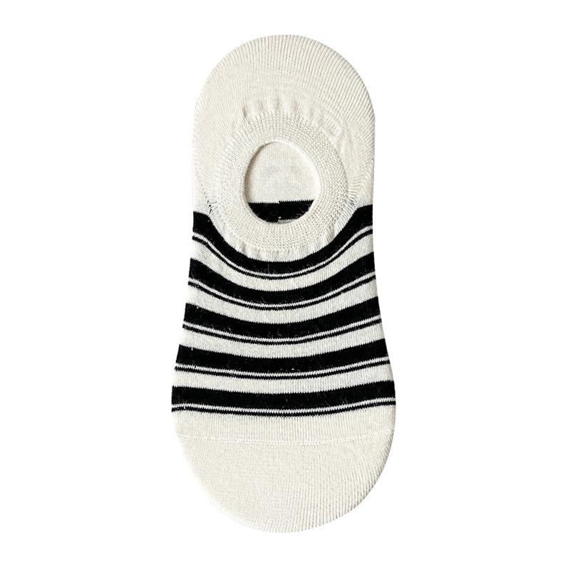Socks Women'S Autumn Anti-Pilling Boat Socks Cartoon Striped Smiley Short Socks Light Mouth Invisible Cotton Socks