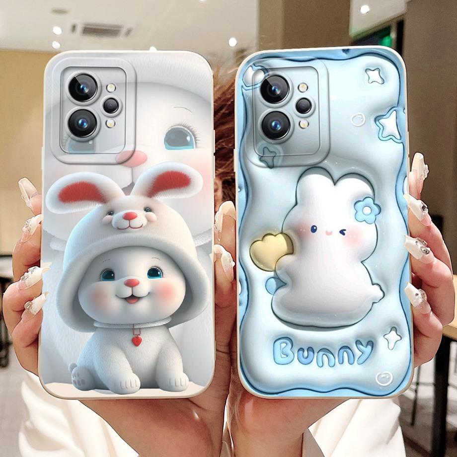 Чехол для телефона Realme GT2 Pro Realme GT7 Pro Realme Neo2 GT 2 Fundas Жидкий силикон Мягкая задняя крышка Кролик Панда Цветок Capa