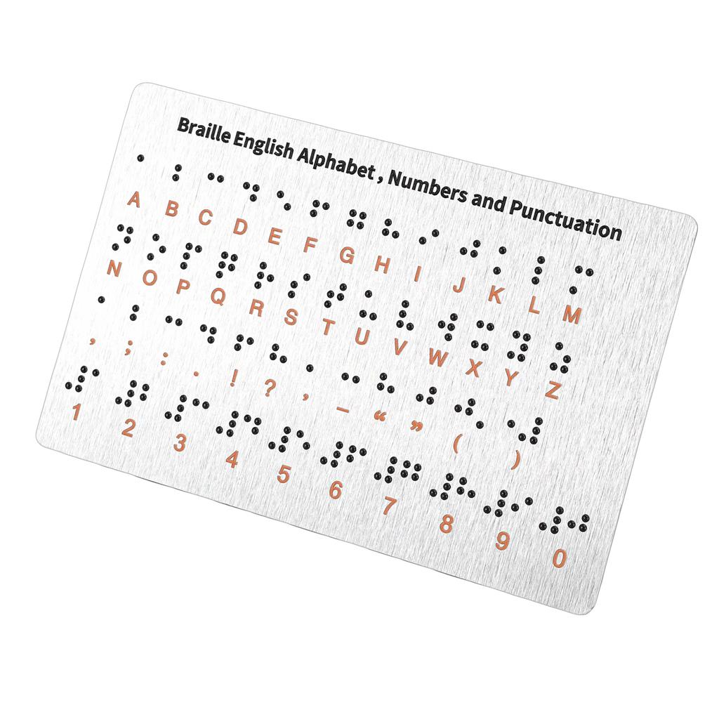 Aluminum Braille Alphabet Board with Raised Dots for Beginners Learning Tool Braille Education Board
