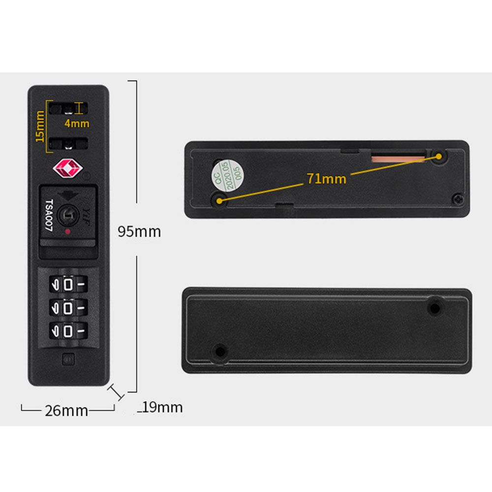 Портативный кодовый замок TSA Customs, защита, 3-значный пароль, защита от непогоды, защита от кражи багажа, безопасный кодовый замок