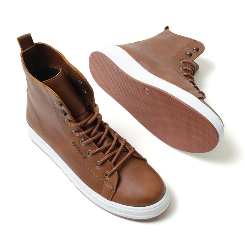 Chekich Men Footwear Boots for Men Navy Blue Color Faux Leather Laces Model Vulcanized Material Winter Season Shoes Ankle Warm Wedding CH055