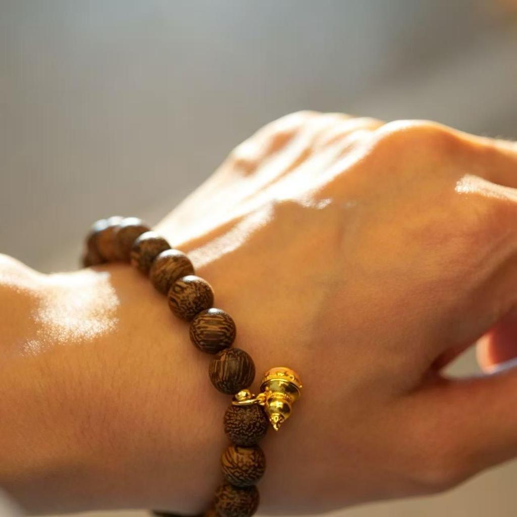 Exquisite Agarwood Carved Gourd Beads Bracelet for Women