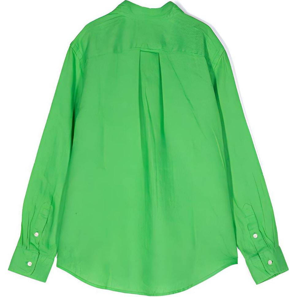 Рубашка Polo Ralph Lauren Ss22, однотонная, с вышитым логотипом в виде пони, однобортная, с длинным рукавом, для детей, детские рубашки 323865270-009