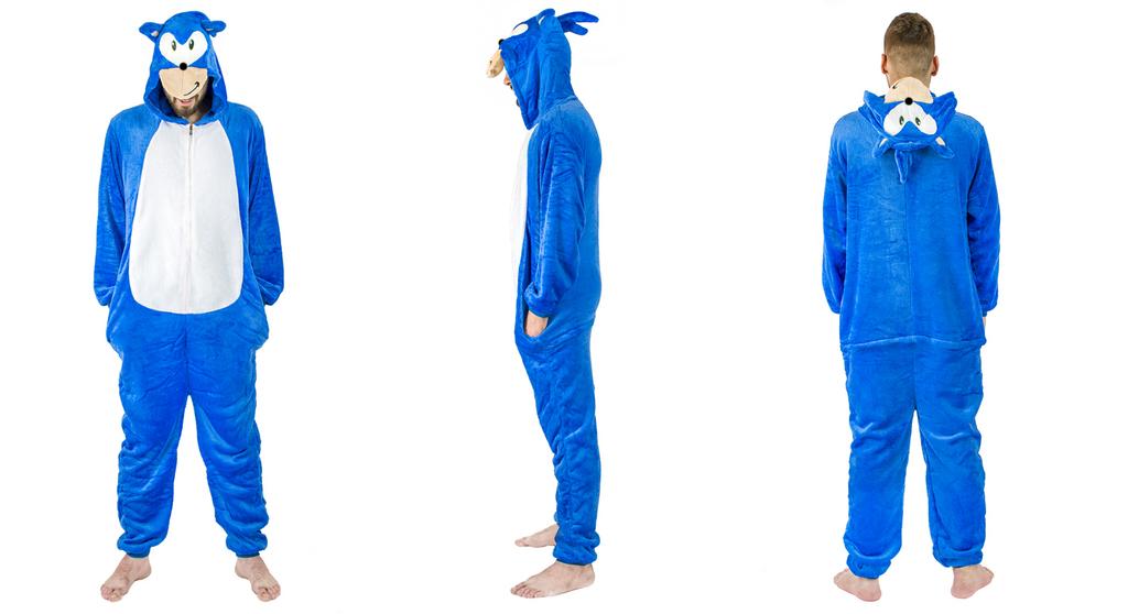 Men's kigurumi onesie pajamas one-piece jumpsuit sonic costume Onesie Costume A103 - M