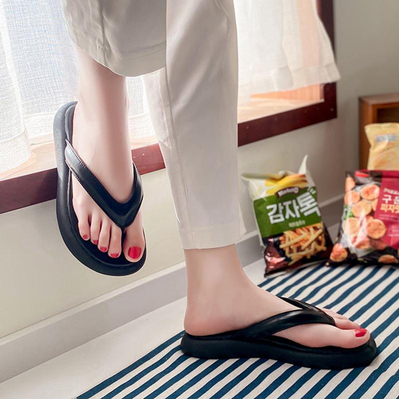 Comfortable Soft Sole Flip Flops Women Clip Toe Beach Slippers Woman Flats Solid Color Summer Casual Sandals Ladies Shoes