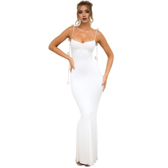 Женское вечернее платье с 3D-декором в виде розы, на тонких бретельках, без рукавов, с открытой спиной и V-образным вырезом