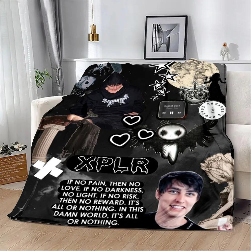 Плед с принтом Sam and Colby XPLR Пледы для пикника Теплый плед Мягкий и удобный плед Для дома Путешествий Подарок на день рождения