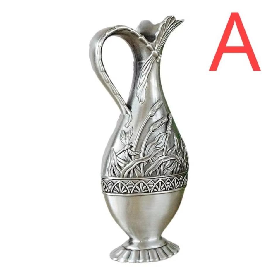 Европа Ретро Домашний Декор Металлическая Ваза Ретро Искусство Ремесло Свадебный Декор Настольное Украшение Ваза для Цветов Антикварная Классическая Домашняя Утварь