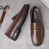 Fashion High Quality Brand Men's Genuine Leather Casual Shoes Classic Brown Men's Business Formal Shoes Soft Soled Comfortable Loafers