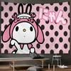 Милая разноцветная аниме-персонаж Гобелен Sanrio My Melody Настенное панно Кавайный Декор для спальни Эстетичный Фон для дома
