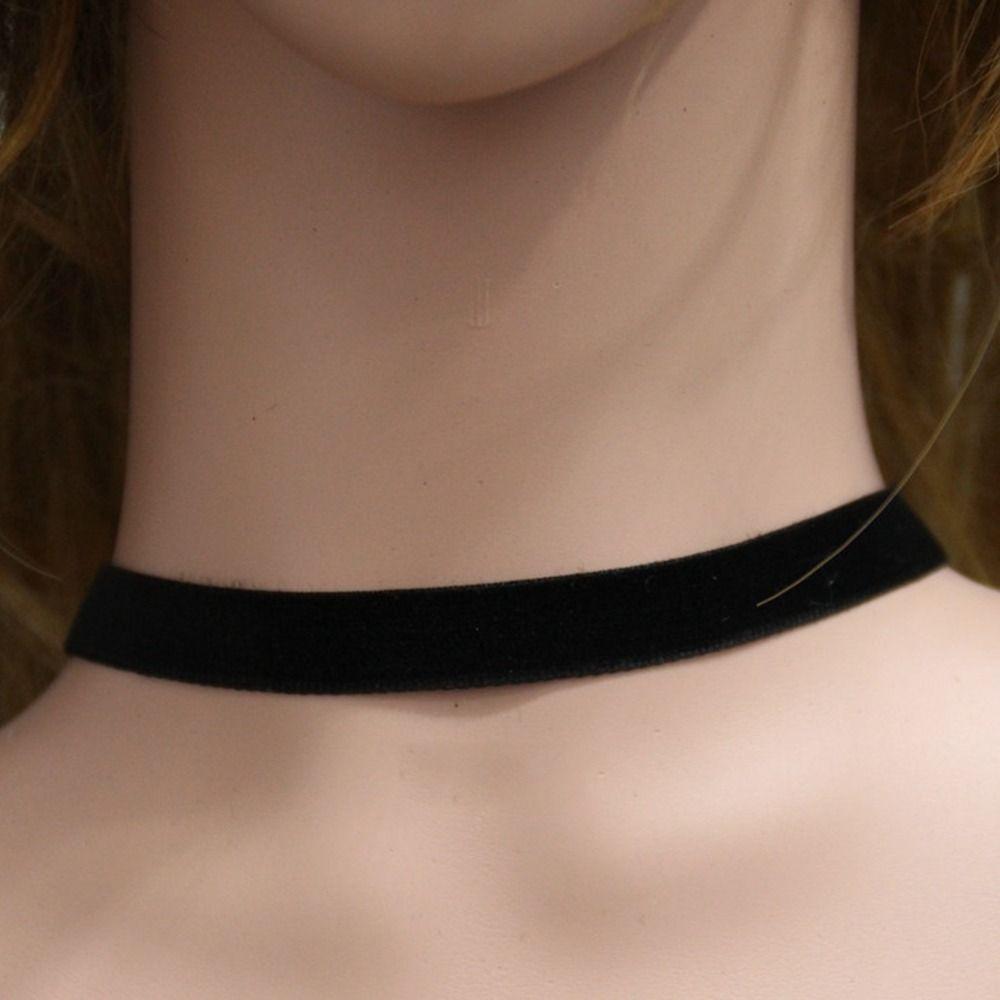 Zinc Zinc Alloy Chain Clavicle Chain Punk Necklace Velvet Collar Korean Style Jewelry Women Choker