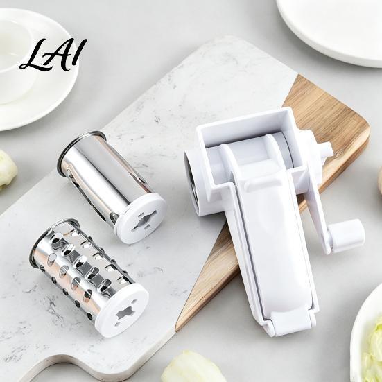 Removable Blade Slicer Manual Cheese Grater 3 in 1 Rotary Shredder for Kitchen Vegetable Cutter Parmesan Hand Crank Tool Easy Food Preparation