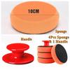 6pcs/set Car Wax Applicator Pads Set with Red Handle Soft Sponge Applicators Foam Wax Pad for Polishing and Cleaning Cars