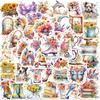 50 Cartoon Flower World Stickers Personalized Decorative Guitar Notebook Suitcase DIY Waterproof Stickers