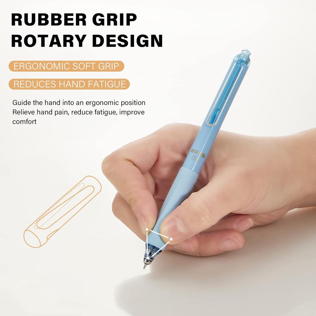 ParKoo Gel Pens Quick Dry Ink Fine Point 0.5mm, Retractable Rolling Ball 6 Black/6 Blue Ink Pen, Click Silent Pens Set for Journaling Notetaking