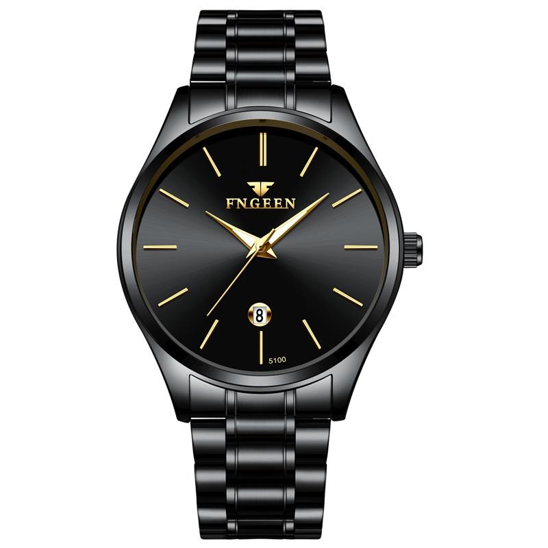 Men's Watch Brand Light Luxury Stainless Steel Calendar Waterproof Men's Business Leisure Fashion Quartz Watch