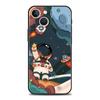 Роскошный чехол для телефона iPhone 15 14 11 Pro Max 13 12 XS X XR SE3 7 8 Plus черный милый мультяшный астронавт защитный чехол Funda