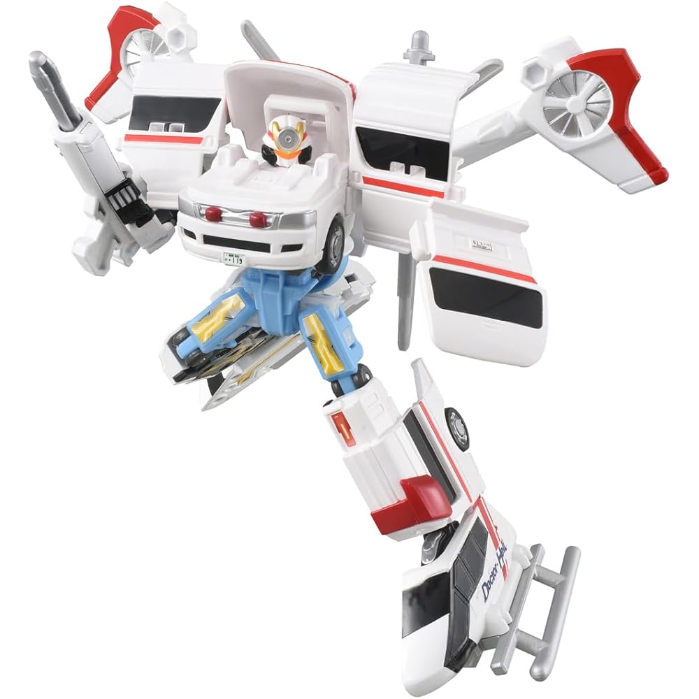 TAKARA TOMY Tomica Job Labor TJBDX Unite Medi-Braver Набор игрушек "Машина скорой помощи и вертолет врача" Мини-машинка для детей от 3 лет