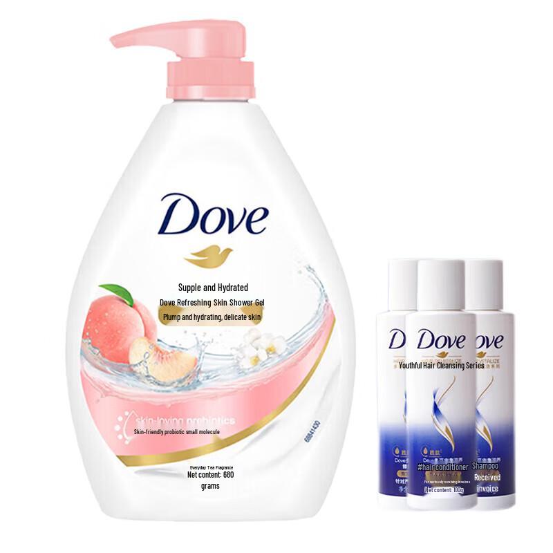 Dove Refreshing & Hydrating Shower Gel with 3 Shampoos