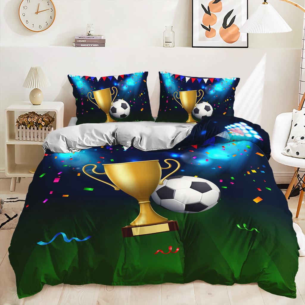 Комплект постельного белья из трех частей с изображением футбольного чемпионата мира по футболу с цифровой печатью