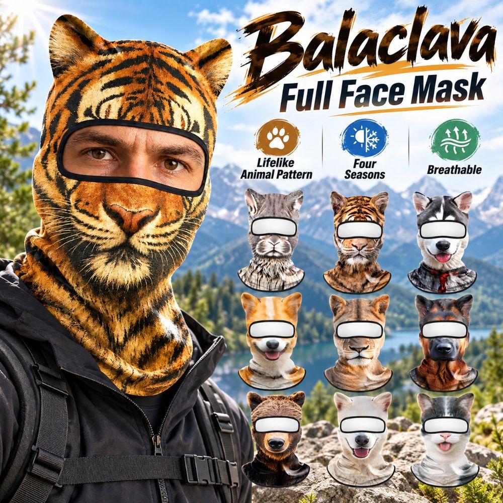 Ice Silk Full Face Mask Windproof Eared Head Cover Creativity Balaclava Mask Cycling/Party/Outdoor