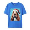 Christmas Dog Basset Hound T-Shirt Fashion Tops Tee Tops Hipster Male T Shirts Funny Cool Tee Streetwear Man