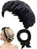 Silk Night Cap with Heatless a Damaging Hair Curling Extra Long Velour Curling No Overnight Curling Soft Curling Beautiful Black E&K726 Curlers, New,