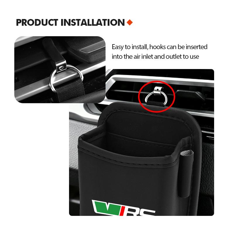AAABS1 Car Air Outlet Storage Box Hanging Phone Lipstick Lighter Organizer Bag Holder For Skoda Octavia A5 A7 RS Fabia Superb Rapid