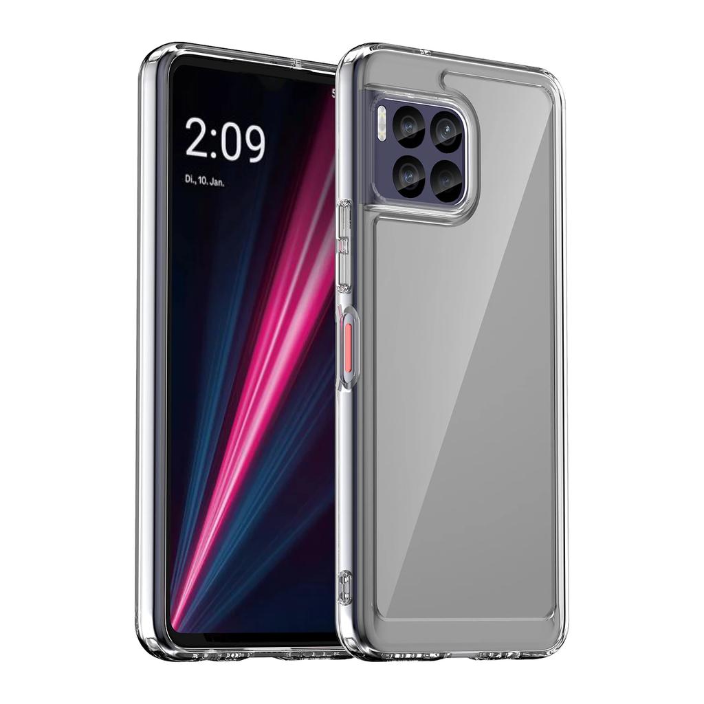 Красочный противоударный чехол-щит для T-Mobile Revvl 7 Pro Мягкая рамка из ТПУ Прозрачная задняя крышка из твердого пластика