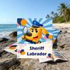 1pc Sheriff Labrador2 Beach Towel, Beach and Seaside Swimming Pool Equipment, Fashion Pattern, Rectangular, Travel Essentials