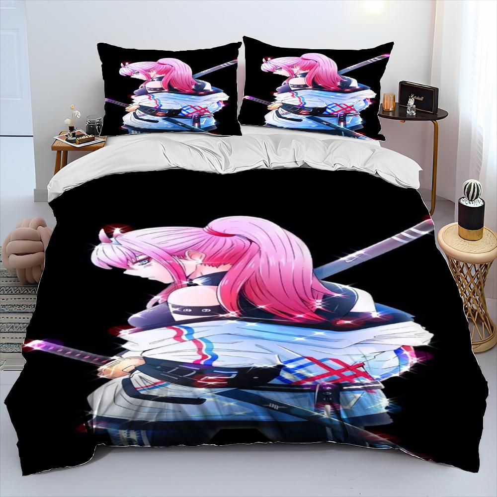 Zero Two DARLING In The FRANXX Аниме Одеяло Постельное белье, Пододеяльник Постельное белье Одеяло Наволочка, Постельное белье размера Queen Size Детский