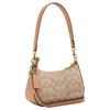 Coach Сумка-тоут Teri 19 с логотипом-буквой, из покрытого холста, для ношения в руке, через плечо, на плече, мини, женская, бежевая CAJ93-IMEQO