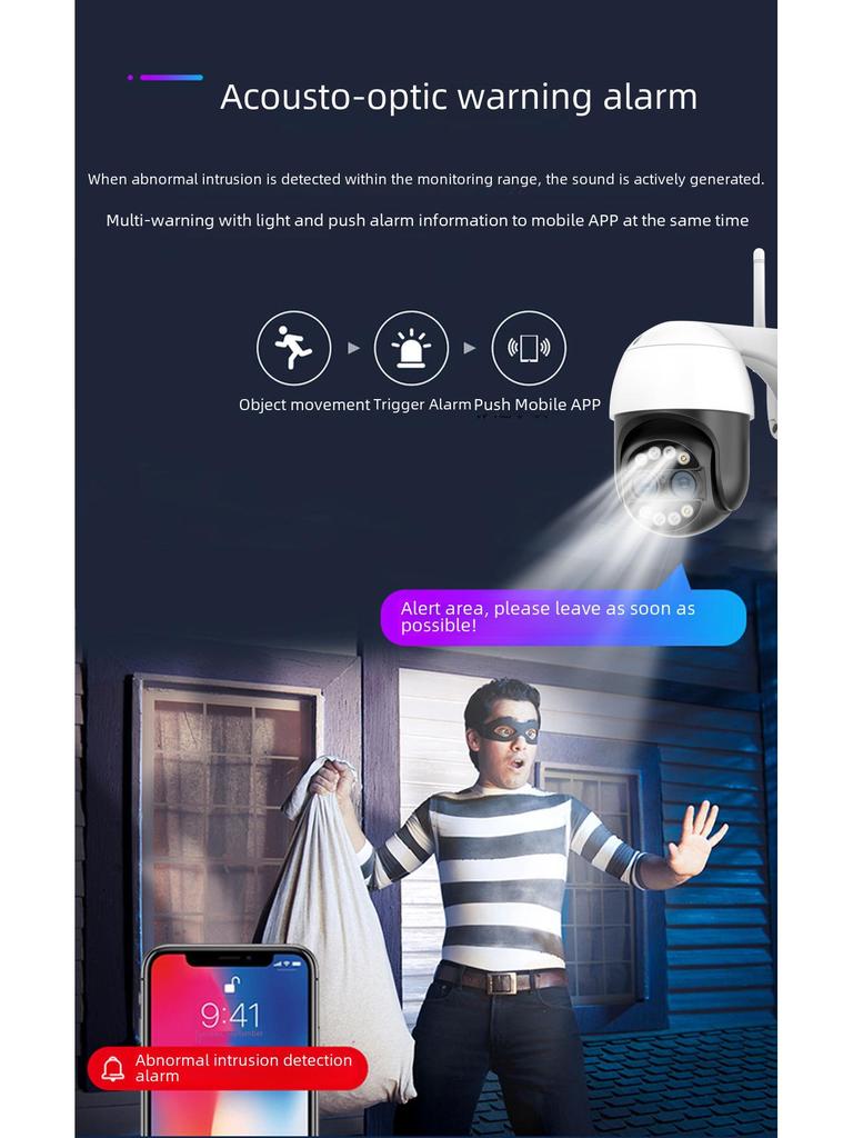 Беспроводная наружная бинокулярная камера видеонаблюдения 4K 8MP с 8-кратным зумом